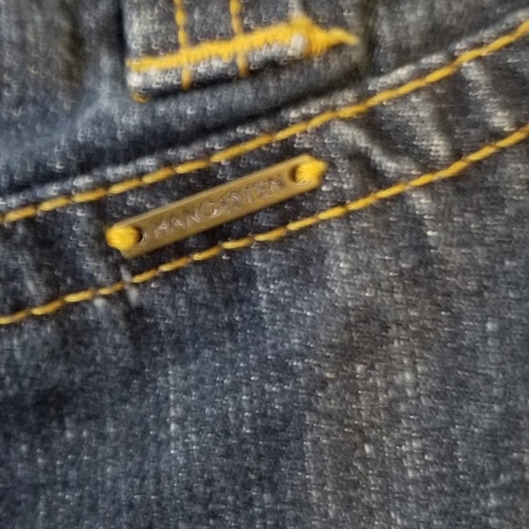 Hang Ten Raw Hem Distressed Mini Blue Jean Skirt  3 - Picture 6 of 7